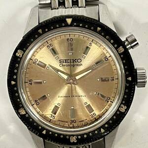 1円~【実動】セイコー SEIKO 5719-8992 クロノグラフ Chronograph 手巻き メンズ腕時計 ゴールド文字盤 ラウンド DIASHOCK21石 3針 G116287