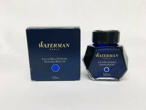 O52464　万年筆インク WATERMAN ウオーターマン ミステリアスブルー 50ml 箱付き