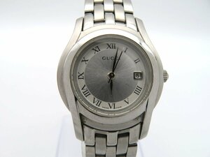 1円◆稼働◆ グッチ 5500L シルバー クオーツ レディース 腕時計 M18001