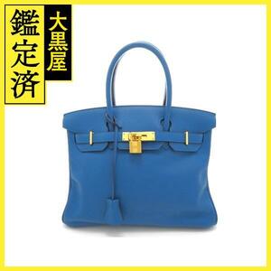 HERMES エルメス ハンドバッグ バーキン30 ブルー系 スイフト □O刻印 ゴールド金具【430】