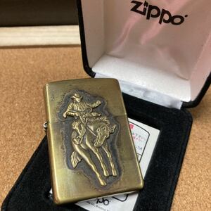 マルボロ カウボーイ ZIPPO 1999年製　インナー新品　良品　Marlboro ロデオ　懸賞品　ジッポ ブラス 