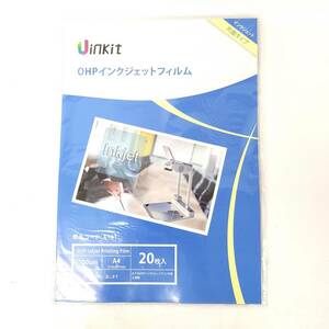 ★【在庫処分価格】A4 OHPフィルム インクジェット用 コピー用 20枚 ノーカット 透明 Uinkit A4 用紙寸法297×210mm　厚さ100um☆C04-662a