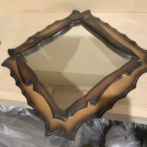 KY49】壁掛け 木製 鏡 ミラー アンティーク ウォールミラー インテリア 