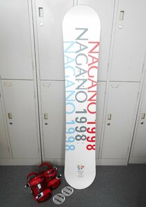 ●スノーボード 1998 長野オリンピック コカコーラ 152cm / RIDE LS ビンディング / ケース付き