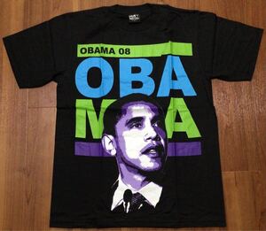 今こそオバマ★アメリカ 大統領 Tシャツ Lサイズ★黒 YES WE CAN Barack Obama