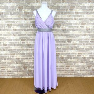 1円 ドレス HOLIDAY LADY ロングドレス 薄紫 カラードレス キャバドレ 発表会 イベント　中古４６７４