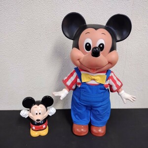 NR1217 ミッキー ミッキーマウス ディズニー レトロ 人形 Mickey Disney 2点セット ソフビ プラスチック 置き物 オブジェ インテリア