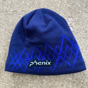 【美品】フェニックス phenix スキー帽 ニット帽 ジュニアフリーサイズ キッズ 紺 ニットキャップ ビーニー スキー スノーボード スノボ