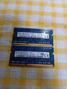 4GB×2枚 SKhynix 1R×8 PC3L-12800S 送料無料1