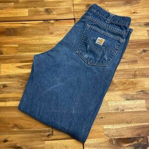 カーハートCARHARTT　ＦＲ　サイズＬ　青ブルーデニム　メイドインUSA古着