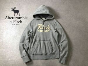 Abercrombie&Fitch●ダメージ加工・肉厚スウェット地 ロゴワッペン パーカー●アバクロ