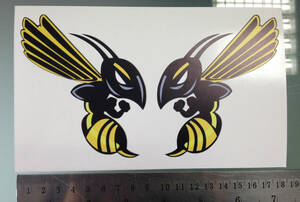 送料無料 HORNET Honda Bees STICKERS Decal Sticker ホーネット 蜂 ヘルメット ステッカー シール デカール 86mm x 100mm 2枚セット