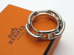 1000円スタート スカーフリング HERMES エルメス ルガテ シェーヌダンクル シルバー 服飾小物/アクセサリー類/ファッション雑貨 3 B60037