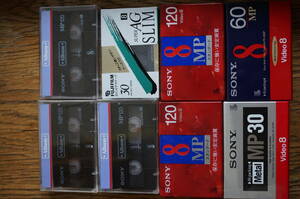【新品未開封】SONY,FUJI 8mm,video8 MP,AGポジション　8本セット 容量いろいろ8mm,video8カセットテープ