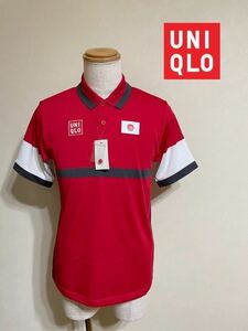 【新品】 UNIQLO ユニクロ JAPAN 日本代表 NKドライEX ポロシャツ 錦織圭 テニス ウェア トップス サイズL 半袖 赤 白