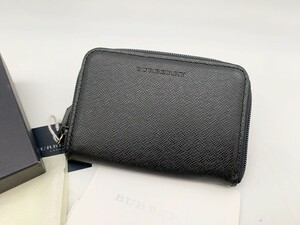 送料無料 訳あり 未使用保管品 BURBERRY バーバリー コインケース 小銭入れ ラウンドファスナー 黒 ブラック 0412や5 A1 定150