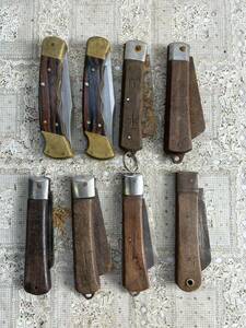電工ナイフ 折りたたみナイフ BUCK USA製　日立武蔵など8本纏め　現状中古品キャンプ ナイフ 