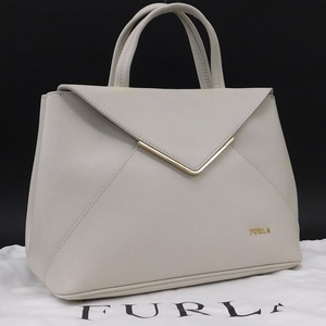 1円 ■ 極美品 フルラ ハンドバッグ ホワイト系 レザー レディース お出掛け お買い物 FURLA ■E.Bip.An-19