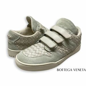 Bottega Veneta ボッテガ ヴェネタ Low-cut sneakers イントレチャート スエード レザー シューズ ベルクロ ローカット スニーカー 42 正規