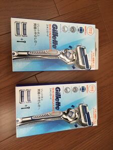 【新品】Gillette スキンガード カミソリ 本体 1コ 替刃 2コ付 うち1コは本体に装着済　2個セット　定価1600円2