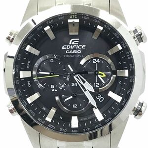 美品 CASIO カシオ EDIFICE エディフィス 腕時計 EQW-T630JD-1A 電波ソーラー ラウンド クロノグラフ ブラック シルバー 動作確認済み
