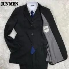 JUN MEN ジュンメン セットアップスーツ　3ピース　ストライプ　ビジネス