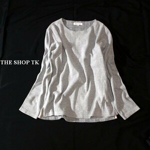 ☆☆ 美品 THE SHOP TK ☆☆ コットン ワッフル生地 メンズ ストレッチ プルオーバー M 春 秋 合服 23A10