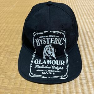 ヒステリックグラマー ガール ロゴ 刺繍 キャップ 黒 レア 帽子 HYSTERIC GLAMOUR