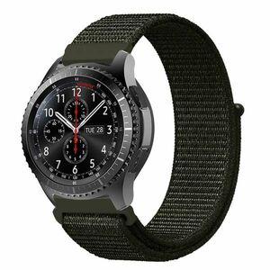 『送料無料 即決』スマートウォッチ 腕時計 交換用 22mm幅 汎用 ナイロンループ ベルト （アーミーグリーン）E298