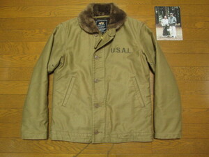 美品良好 ALPHA INDUSTRIES アルファ インダストリーズ N-1 N1 デッキジャケット U.S.A.L. 20521-314 L / USN フライト ジャケット