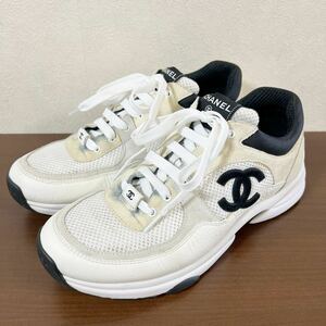 CHANEL シャネル ココマーク メッシュ×レザー スニーカー size 42 G38301 メンズ