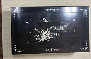 韓国螺鈿 高級テーブル 漆塗 韓国伝統工芸螺鈿細工 貝殻細工 家具　インテリア　