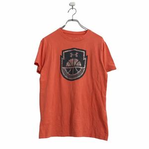 UNDER ARMOUR 半袖 プリント Tシャツ L オレンジ アンダーアーマー バスケットボール スポーツ 古着卸 アメリカ仕入 a507-6549
