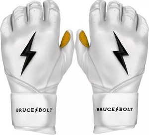 ★USサイズ S（日本Mサイズ）★ ブルースボルト Bruce Bolt 野球 バッティング グローブ ロングカフ オリジナルシリーズ ホワイト