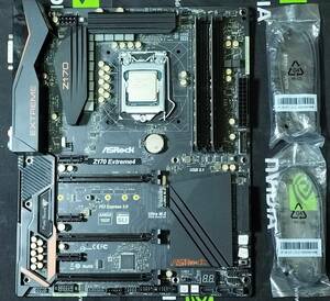 【中古動作品】ASRock　Z170　Extreme4とI7-6700、メモリー4GBｘ2枚のセット【LGA1151、Z170チップセット】【6.7世代CPU対応マザー】