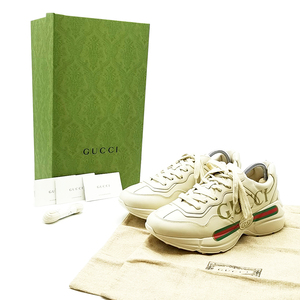 送料無料 美品 グッチ GUCCI スニーカー 528892 ライトン シェリーライン 伊製 39 25cm相当 レディース