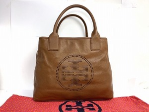 極美品★送料無料 トリーバーチ TORY BURCH レザー トートバッグ ブラウン