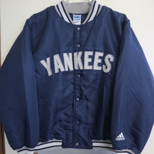 90s 00s adidas NEW YORK YANKEES 中綿 スタジャン ジャケット アディダス ニューヨーク NY ヤンキース MLB チーム ロゴ