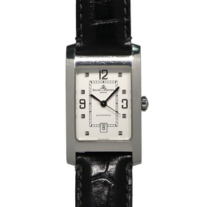 【名古屋】ボーム＆メルシエ ハンプトン MV045120 ホワイト SS 革 自動巻 メンズ腕時計 男