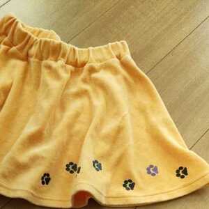 ★女のコ　猫スカート★オレンジ色120センチ