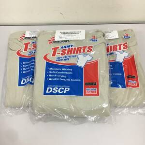 米軍放出品 未使用 DSCP アーミーTシャツ 3枚入 ３セット ラージサイズ Lサイズ デザートサンド SKILCRAFT 　管理G