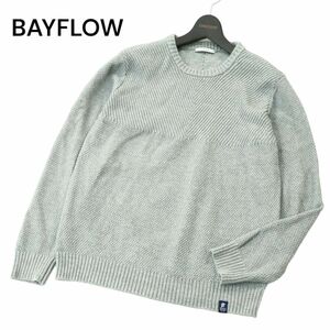 BAYFLOW ベイフロー 秋冬 切替★ ニット セーター Sz.2　メンズ グレー　A4T01468_2#K