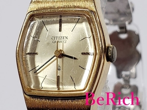 シチズン CITIZEN レディース 腕時計 2030-20170 ゴールド 文字盤 SS シルバー アナログ クォーツ QZ 【中古】ht2838