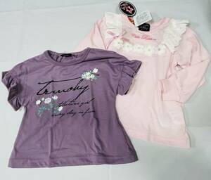 福袋3F1692*激安*sale!!新品 　半袖Tシャツ+長袖Tシャツsize90　2枚★Dolly ribbon