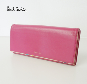 PaulSmith 二つ折り 長財布 ピンク 花柄