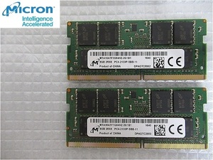 ラスト一式【今週のノート向けメモリ（保証期間付き）】Micron 2R*8 PC4-2133P-SEB-10 8GB×2枚　計16GB