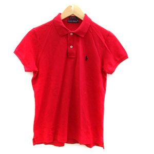 ラルフローレン RALPH LAUREN ポロシャツ ポロカラー 半袖 ロゴ刺繍 M 赤 レッド /HO40 メンズ