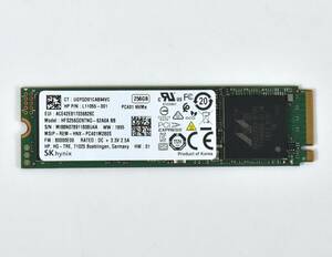SK hynix M.2 2280 NVMe SSD 256GB /健康状態100%/累積使用2045時間/PC401/動作確認済み, フォーマット済み/中古品