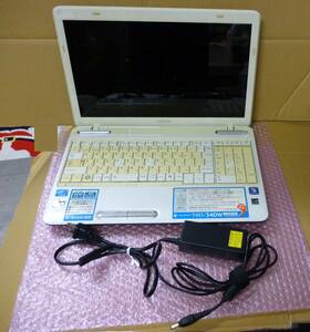 ★ジャンク★TOSHIBA dynabook T451/34DW リュクスホワイト Celeron B800 1.5GHz/メモリ 4GB/HDD 640GB/BIOS OK/純正ACアダプター付属