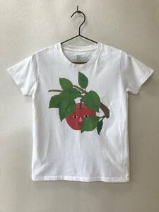 graniph グラニフ トップス 半袖Tシャツ メンズ SSサイズ りんごの絵 ホワイト×レッド×グリーン [ST-0869]